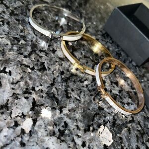 Elegant Gold and White Bangles